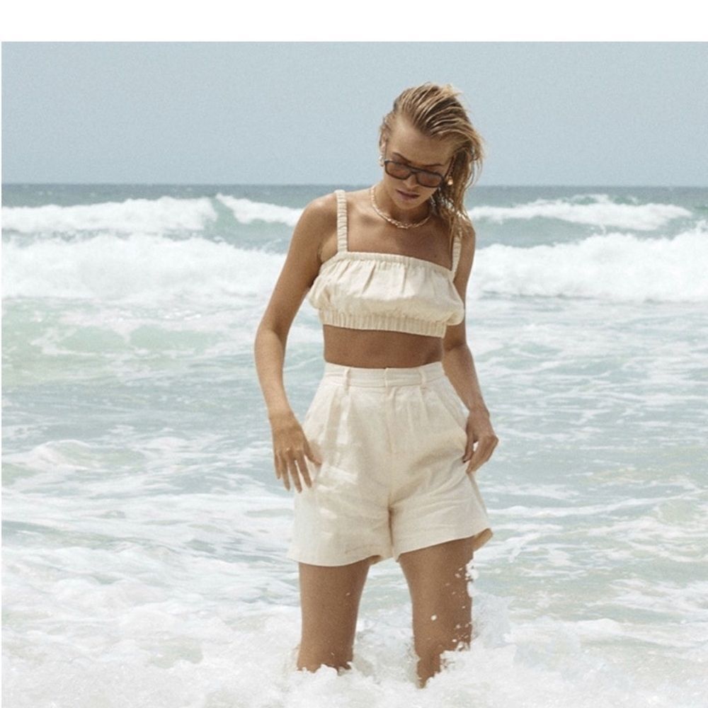 DISSH Asher Bermuda Linen Pleated Shorts